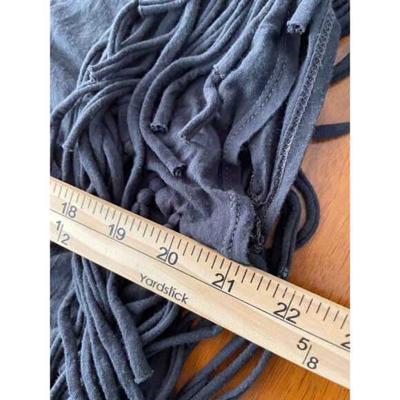 Free People Western Boho Style Y2K Women's Fringe Sleeve Black Top Size M - Picture 9 of 10